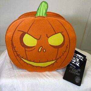 Loungefly Disney Jack Skellington Pumpkin Crossbody Glow in the Dark NWT